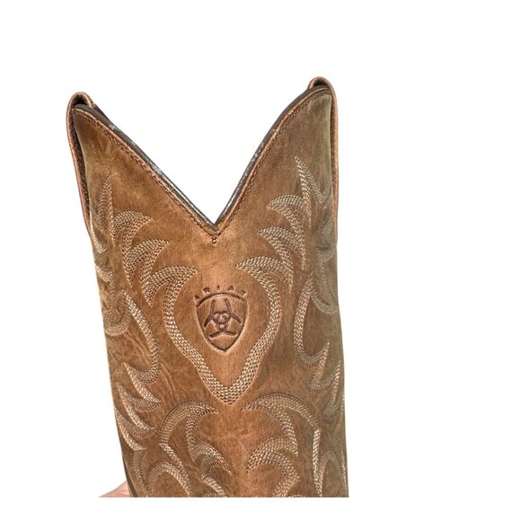Ariat Men's Western Leather Cowboy Boots US 9.5D Embroidered Brown Style 34725 R - Picture 9 of 10